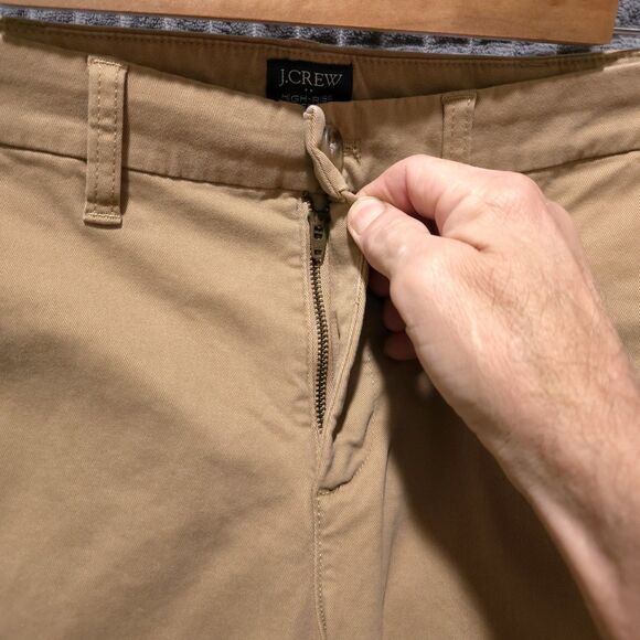 JCrew HighRise Khaki Pants Slacks 32x28 Sz4 Girlfriend Chino Stretch Comfort Tan - Picture 6 of 15